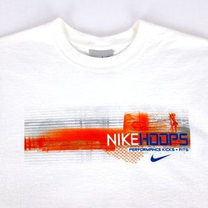 VTG Nike Hoops 90s Basketball Cutoff White Shirt MD Medium Gray Tag 100% Cotton